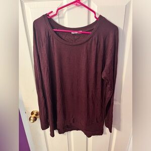 Soft long sleeve maroon top